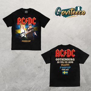 ACDC PWR Up Ullevi Gothenburg Event Tour August 2025 Two Sided T-Shirt