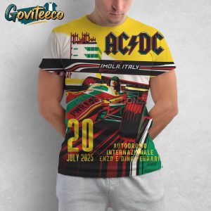 ACDC Power Up Tour At Autodromo Internazionale Enzo E Dino Ferrari In Imola Italia On July 20th 2025 All Over Print T-Shirt