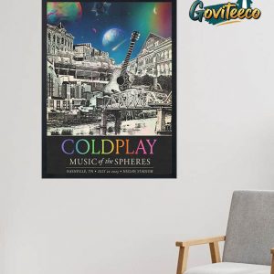 Coldplay Music Of The Spheres Tour Poster At Nashville TN Nissan Stadium On July 22th 2025 Home Decor Poster Canvas
