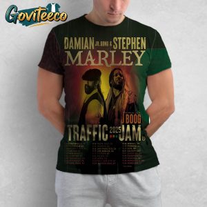 Damian Jr Gong Marley Combine Stephen Marley With Special Guest J Boog Traffic Jam Tour 2025 Schedule All Over Print T-Shirt
