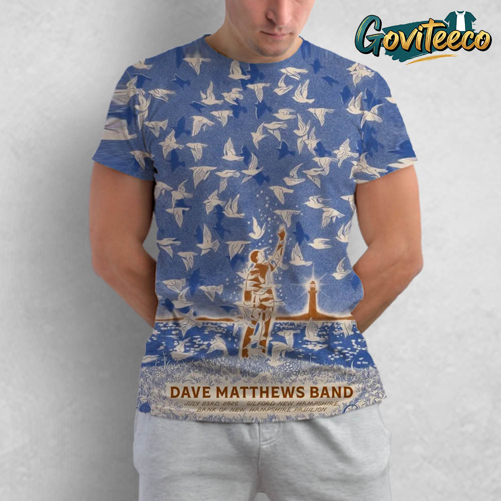 Dave Matthews Band At Bank Of New Hampshire Pavilion Gilford New Hampshire On July 23th 2025 All Over Print T-Shirt Dave Matthews Band At Bank Of New Hampshire Pavilion Gilford New Hampshire On July 23th 2025 All Over Print T-Shirt