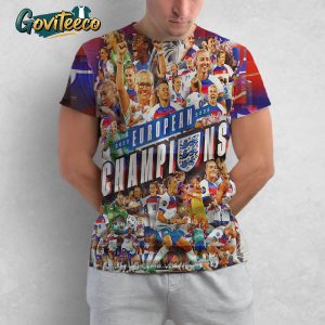 European Champions England Women Lionesses Football Team 2025 All Over Print T-Shirt