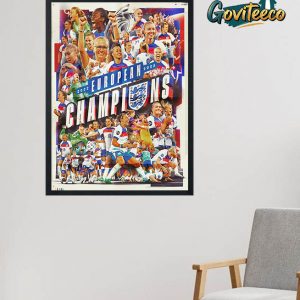 European Champions England Women Lionesses Football Team 2025 Home Decor Poster Canvas