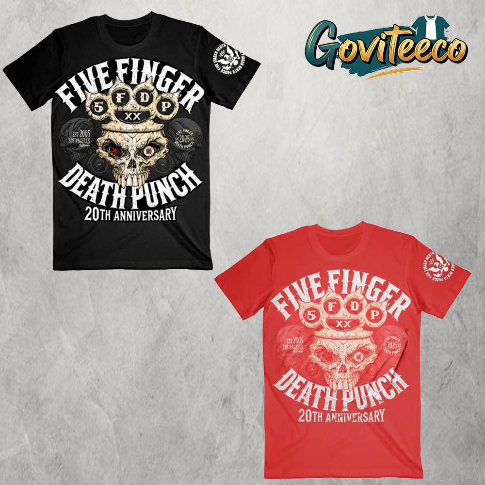 Five Finger Death Punch 20th Anniversary Knucklehead All Over Print T-Shirt Five Finger Death Punch 20th Anniversary Knucklehead All Over Print T-Shirt