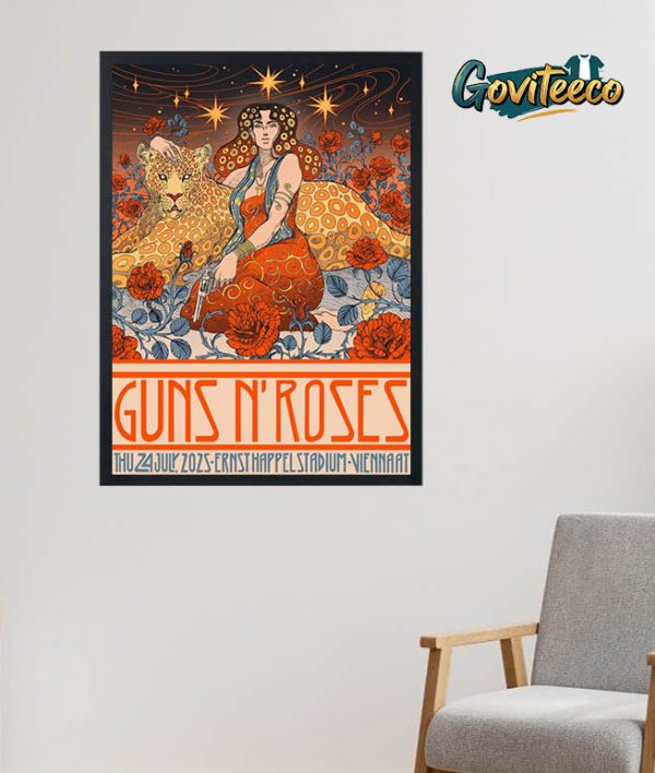 Guns N Roses  Official Gig Poster At Ernst Happel Staduim At Vienna  Austria On July 24th 2025 Home Decor Poster Canvas