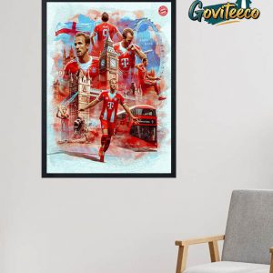 Harry Kane Of Bayern Munich Happy Birth Day 32 Years Old Home Decor Poster Canvas