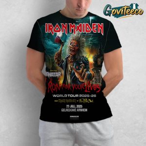 Iron Maiden Run For Your Lives World Tour Poster At Gelredome Arnhem On July 23rd 2025 All Over Print T-Shirt