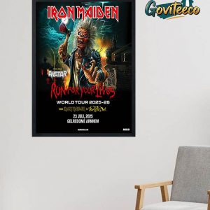 Iron Maiden Run For Your Lives World Tour Poster At Gelredome Arnhem On July 23rd 2025 Home Decor Poster Canvas
