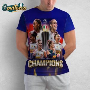 Italia Women Win Volleyball Nations League 2025 All Over Print T-Shirt