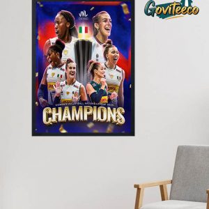 Italia Women Win Volleyball Nations League 2025 Home Decor Poster Canvas