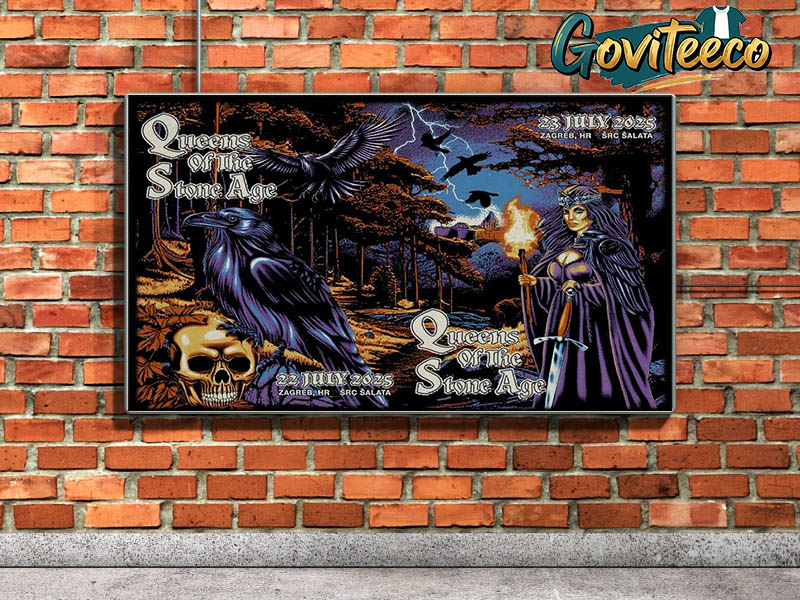 Qeens Of The Stone Age Night Two At SRC Šalata Zagreb Croatia Combine Posster On July 22rd and 23nd 2025 Home Decor Poster Canvas Qeens Of The Stone Age Night Two At SRC Šalata Zagreb Croatia Combine Posster On July 22rd and 23nd 2025 Home Decor Poster Canvas