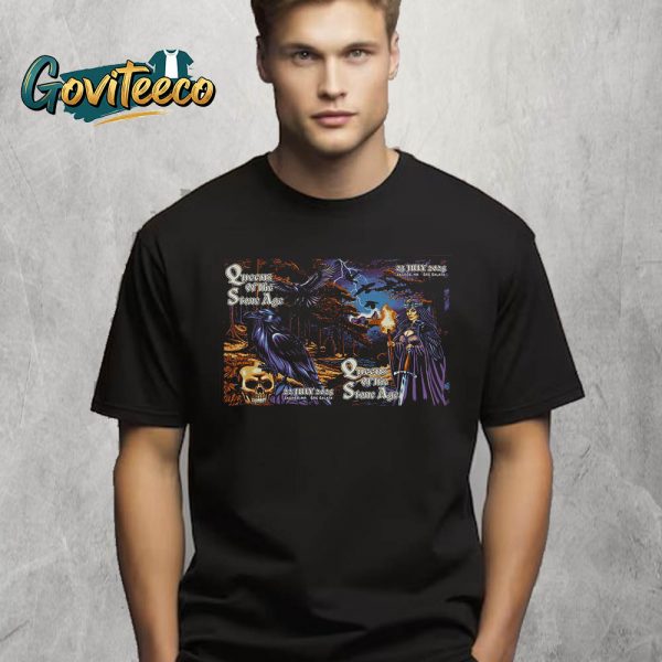 Qeens Of The Stone Age Night Two At SRC Šalata Zagreb Croatia Combine Posster On July 22rd and 23nd 2025 T-Shirt
