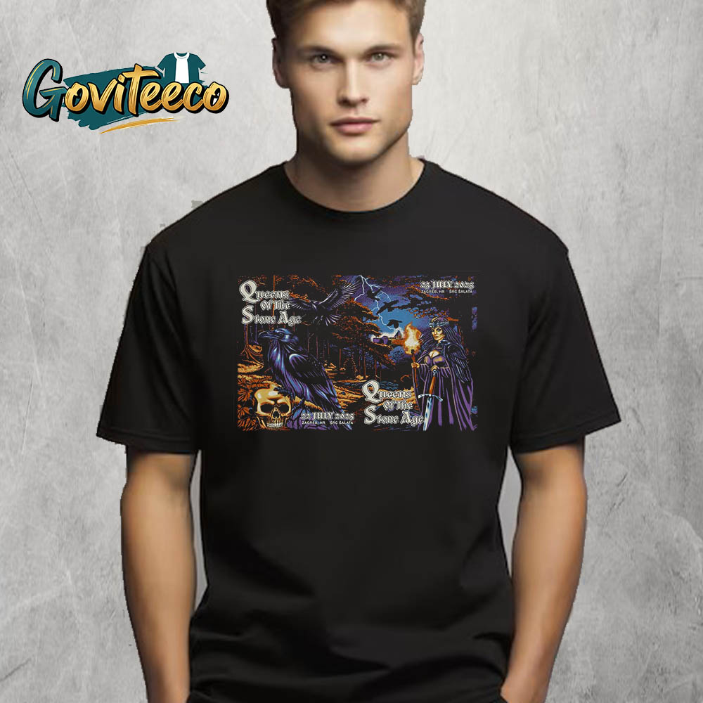 Qeens Of The Stone Age Night Two At SRC Šalata Zagreb Croatia Combine Posster On July 22rd and 23nd 2025 T-Shirt Qeens Of The Stone Age Night Two At SRC Šalata Zagreb Croatia Combine Posster On July 22rd and 23nd 2025 T-Shirt