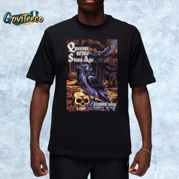 Queens Of The Stone Age Zagreb 2025 The End Is Nero World Tour Exclusive Poster At SRC Salata In Croatia On July 22 2025 Unisex T-Shirt