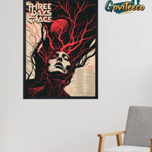 Three Day Grace Alienation 2025 Tour Album Graphic Schedule Cities List Home Decor Poster Canvas