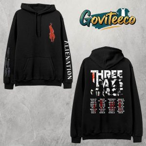 Three Day Grace Alienation 2025 Tour Album Graphic Schedule Cities List Two Sided All Over Print Hoodie Shirt