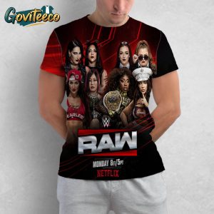 WWE Raw On Netflix Star Studded 8 Woman Monday 2025 All Over Print T-Shirt
