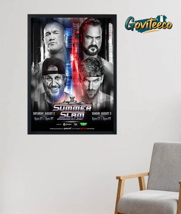 WWE SummerSlam 2025 Official Poster  MetLife Stadium NJ On August 2nd and 3rd 2025 Home Decor Poster Canvas
